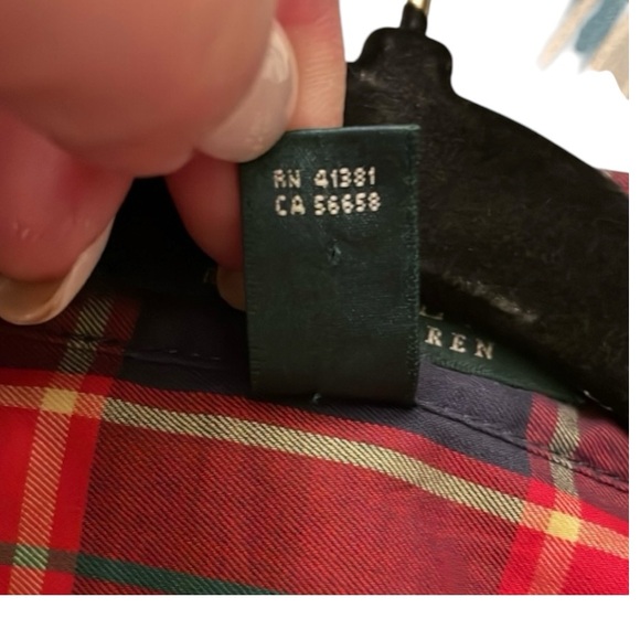 Ralph Lauren cotton Christmas plaid ruffle  button front shirt cuffs collar. XL - Picture 12 of 12